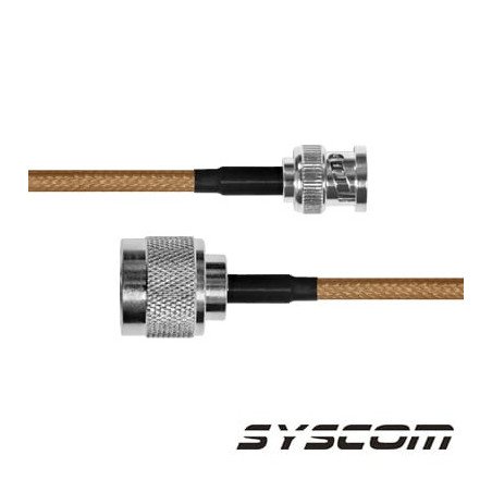 Cable Coaxial RG-142/U de 110 cm, con Conectores BNC Macho a N Macho.