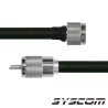 Cable Coaxial RG-214/U de 180 cm, con conectores N Macho a UHF Macho (