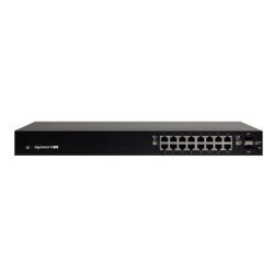 Switch EdgeMAX Administrable de 16 Puertos Gigabit con PoE+/PoE Pasivo 24V + 2 Puertos SFP