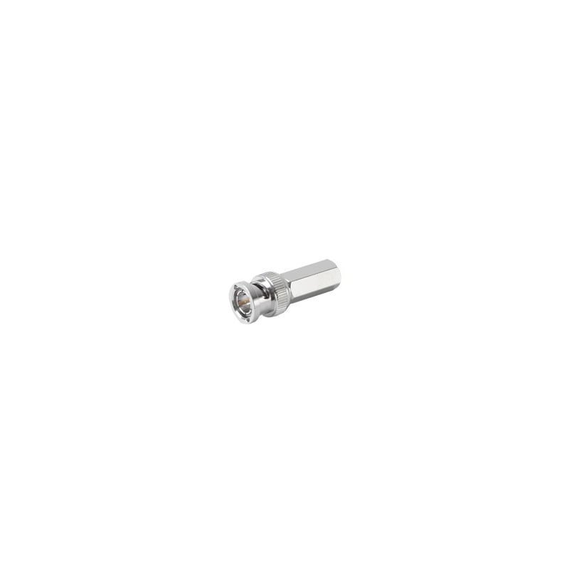 Conector BNC macho roscable tipo giratorio para cable RG-59/U