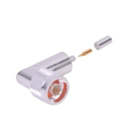 Conector N macho en A/R de anillo plegable para cable RG-58/U.