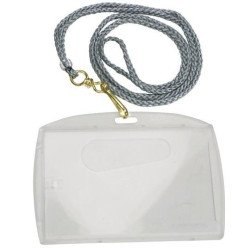 Portagafete con cordon. Empaque con 40 piezas, vertical/horizontal