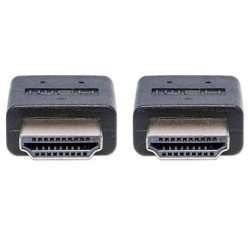 Cable HDMI 2.0 plano Manhattan m-m 0.5 m (1.5 ft) de alta velocidad con canal Ethernet en blíster