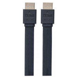 Cable HDMI 2.0 plano Manhattan m-m 0.5 m (1.5 ft) de alta velocidad con canal Ethernet en blíster